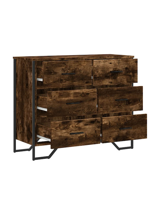 Συρταριέρα Креватокамарас Дървена с 6 чекмеджета Smoked Oak 91x35.5x74.5бр