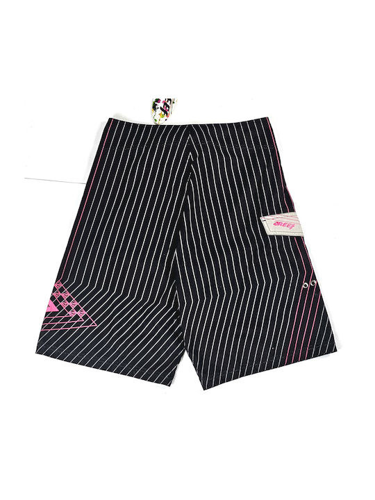 Reef Men's Swimwear Bermuda Black Striped