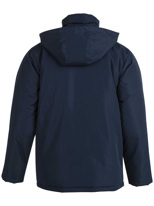 Joma Women's Short Sports Jacket for Winter with Hood Navy Blue