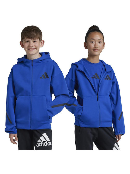 Adidas Kids Sweatshirt Cardigan with Hood Blue Z.n.e Full-zip