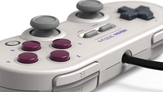 8Bitdo SN30 Pro Ενσύρματο Gamepad για PC / Switch USB Gray Edition