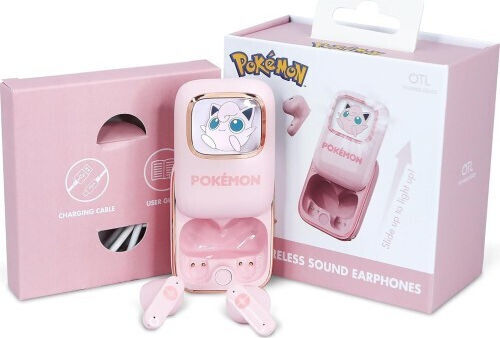 OTL Jiggly Puff Slide In-ear Bluetooth Handsfree Ακουστικά με Θήκη Φόρτισης Ροζ