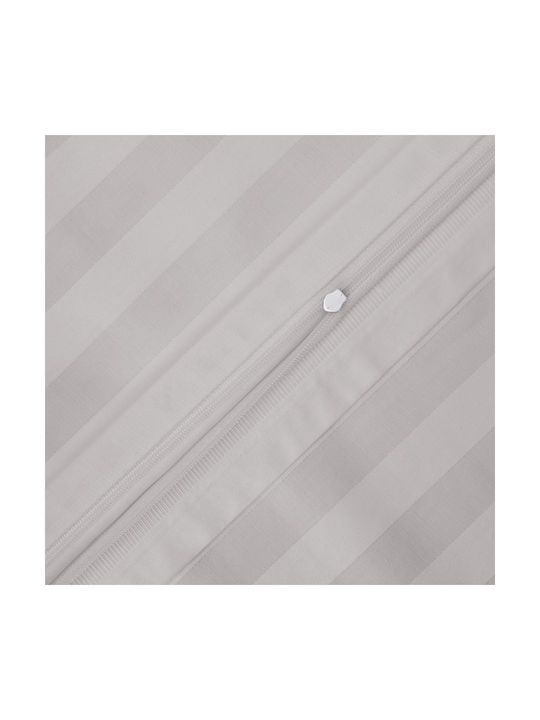 Satin Bamboo-cotton Pillowcase Stripe Grey/70x80 Strip