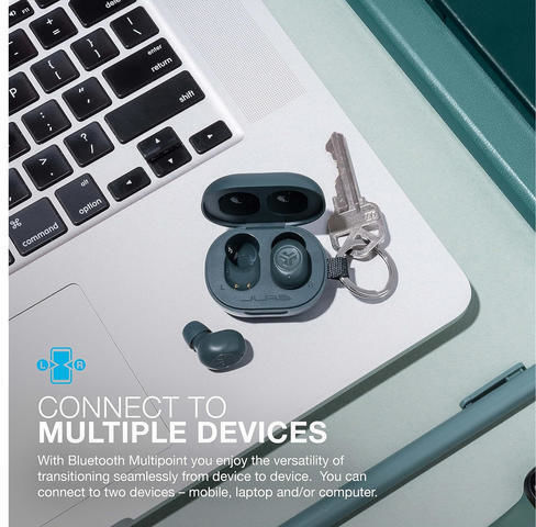Jlab JBuds Mini Bluetooth хендсфри Слушалки с Устойчивост на Пот и Кутийка за Зареждане Sage Gray