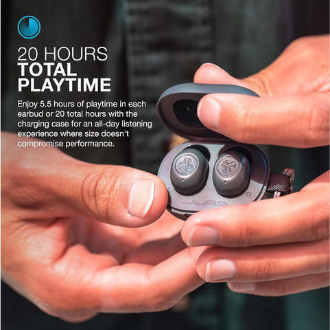 Jlab JBuds Mini Bluetooth хендсфри Слушалки с Устойчивост на Пот и Кутийка за Зареждане Sage Gray