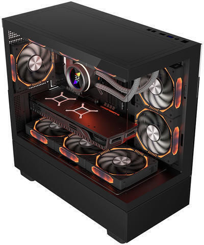 1STPLAYER MIKU Mi5 Gaming Mini-Turm Computergehäuse mit Seitenfenster Schwarz