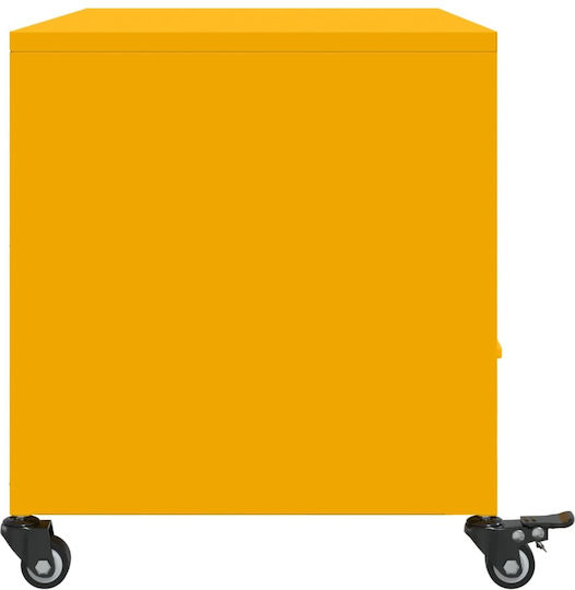 Stand TV Metalic Cu Roți Galben Muștar L68xA39xÎ43.5cm