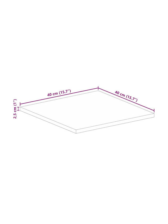 vidaXL Триъгълна Повърхност на масата Масивно дърво Кафяв 40x40x2.5см 371444 1бр