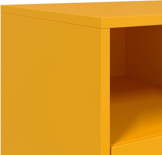 Stand TV Metalic Cu Roți Galben Muștar L68xA39xÎ43.5cm