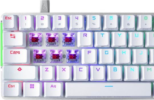 ROG Falchion Gaming Mechanische Tastatur 65% mit Benutzerdefiniertes Rot Schaltern und RGB-Beleuchtung (Englisch US) Ace White