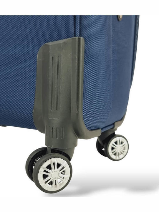 Playbags Mittlerer Stoff-Reisekoffer Blau mit 4 Rädern Höhe 65cm