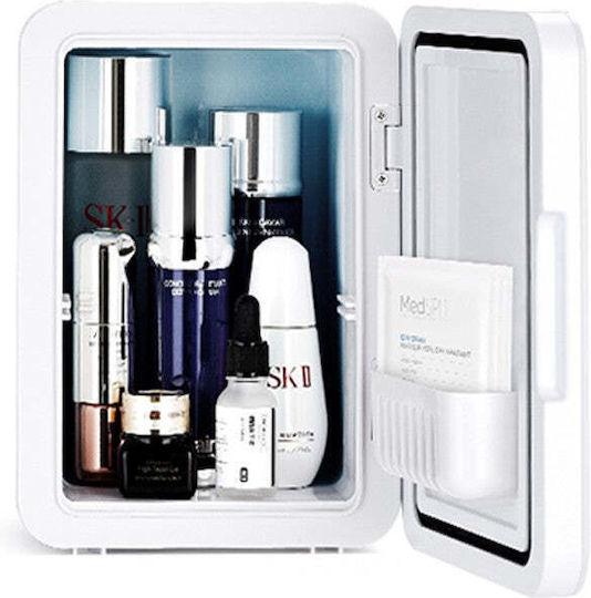 Mini Cosmetic Fridge Flippy Dual Heating Cooling Function Portable 8l White