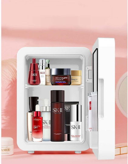 Mini Cosmetic Fridge Flippy Dual Heating Cooling Function Portable 8l White