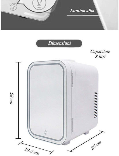 Mini Cosmetic Fridge Flippy Dual Heating Cooling Function Portable 8l White