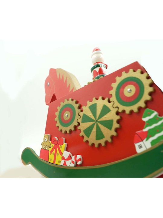 Christmas Wooden Figure Horse Red Height 25cm