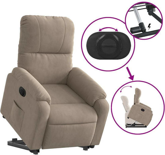 Relax Armchair with Footstool Taupe 75x89.5x103.5cm