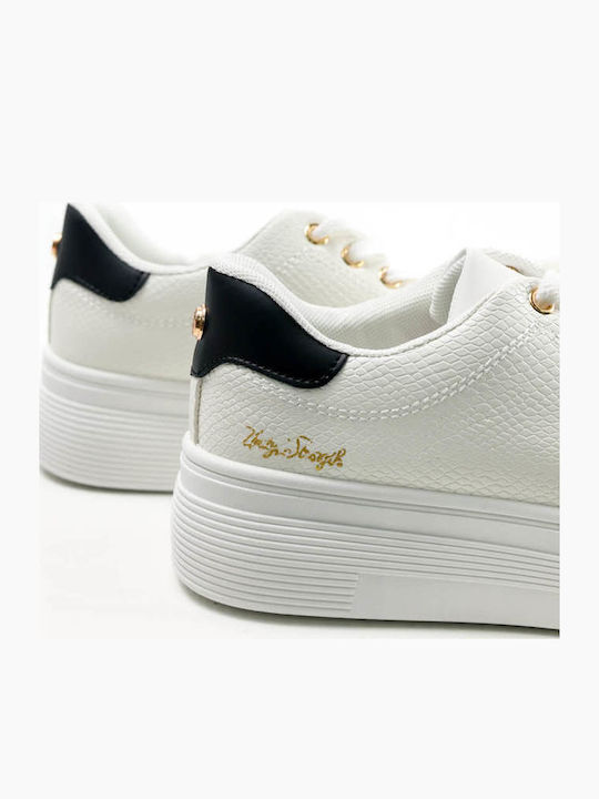Damen Flatforms Sneakers White / Black