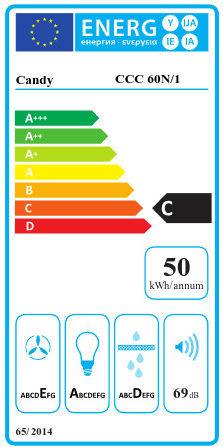 Candy CCC 60N/1 Kamin-Dunstabzug 60cm Schwarz