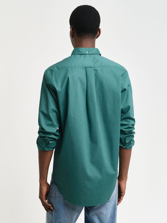 Long-sleeved Cotton Shirt Deep Forest Green