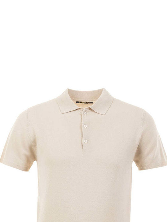 Y.Two Herren Kurzarmshirt Polo Beige