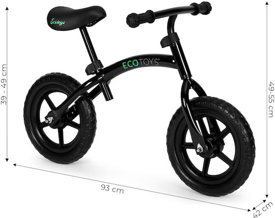 Ecotoys Bicicletă de Echilibru pentru Copii Negru