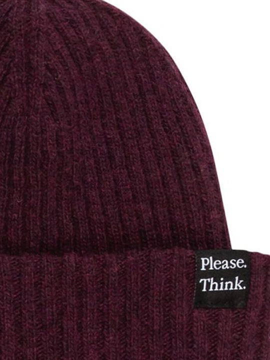 Beanie Beanie Knitted in Burgundy color