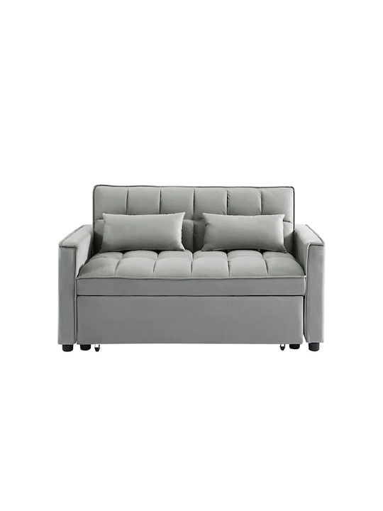 Tempo Canapea Cu Două Locuri Pat Catifea Gri 141x98x77cm E998,1