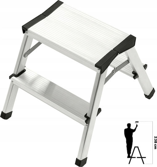 Kadax Leiter Aluminium mit 2 Stufen
