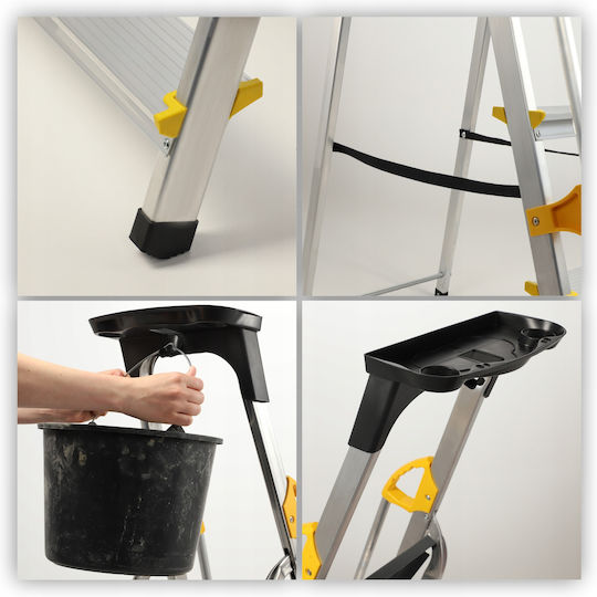 Kadax Leiter Aluminium mit 4 Stufen