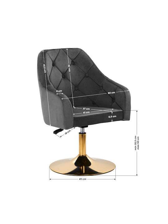 4rico Swivel Chair Qs-bl14g Gray Velvet
