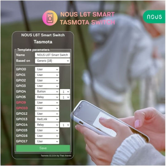 Nous Intelligenter Schalter 1 Kanal Wi-Fi 10A