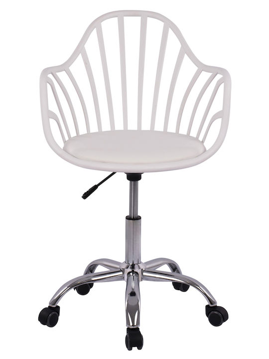 HomeMarkt Stuhl Büro mit Armen Becky HM8457.01 Weiß