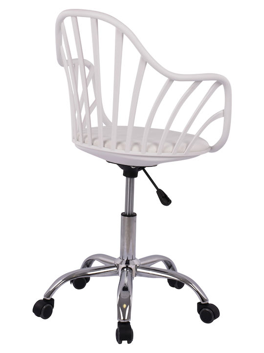 HomeMarkt Stuhl Büro mit Armen Becky HM8457.01 Weiß