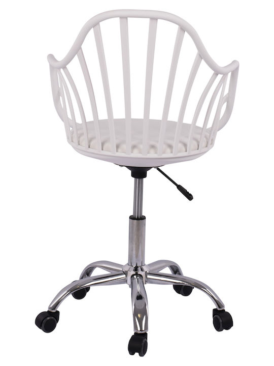 HomeMarkt Stuhl Büro mit Armen Becky HM8457.01 Weiß