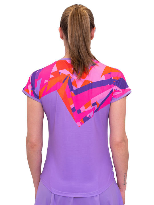 Bidi Badu Women's Athletic T-shirt Fast Drying with Sheer Lilac / Pink