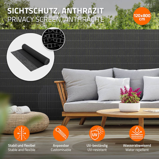 ECD Germany Bamboo Fencing Plastic with Whole Reed 1.2x8m 490015643 ECD Germany Bamboo Fencing Plastic with Whole Reed 1.2x8m 490015643