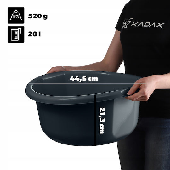 Kadax Λεκάνη Στρογγυλή Χωρητικότητας 20lt Γκρι