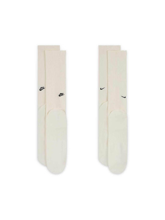 Nike Everyday Cushioned Athletic Socks Beige 2 Pairs