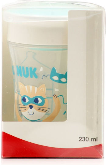 Nuk Παιδικό Ποτηράκι Magic Cup από Πλαστικό Λευκό Cat 230ml για 8m+