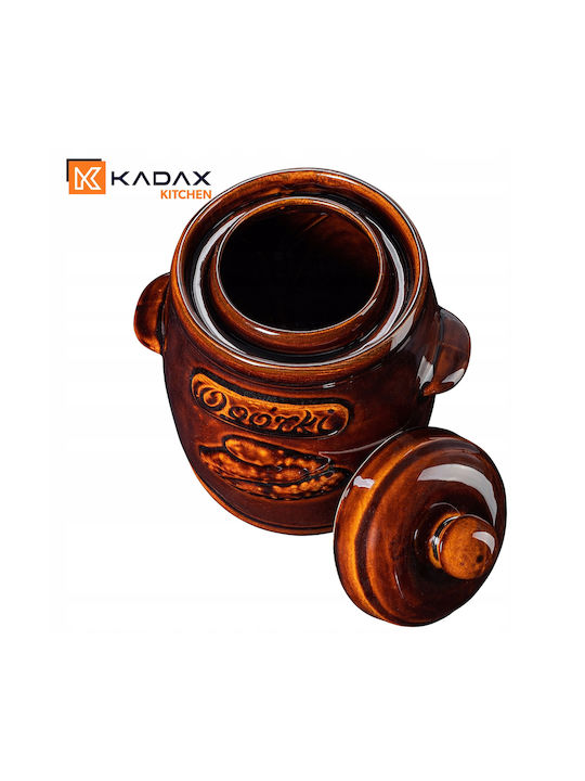 Kadax Vase General Use with Lid Ceramic Brown 5000ml
