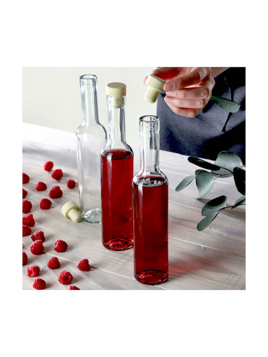Kadax Set 2 Pieces General Use Glass Jars with Cork Transparent 250ml 2 Pieces