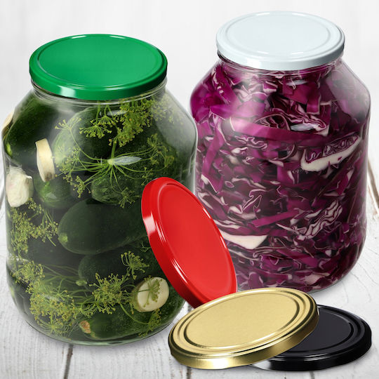 Kadax Set 8 Bucăți Vaze Utilizare Generală cu Capac Sticlă Transparentă 2500ml 8 Bucăți