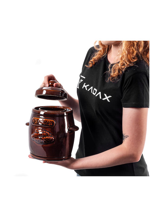 Kadax Vase General Use with Lid Ceramic Brown 5000ml
