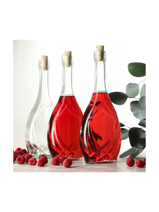 Kadax Set 2 Pieces General Use Glass Jars with Cork Transparent 500ml 2 Pieces