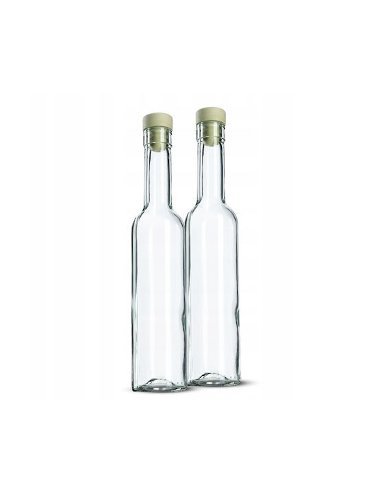 Kadax Set 2 Pieces General Use Glass Jars with Cork Transparent 250ml 2 Pieces