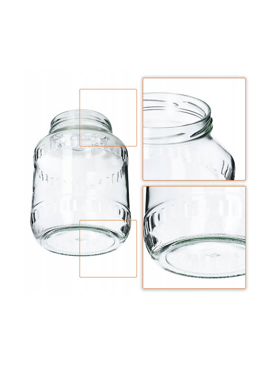 Kadax Set 8buc Borcane Uz General cu capac Sticlă Transparent 2500ml