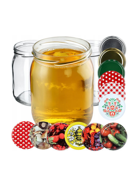 Kadax Set 8buc Borcane Uz General cu capac Sticlă Transparent 540ml
