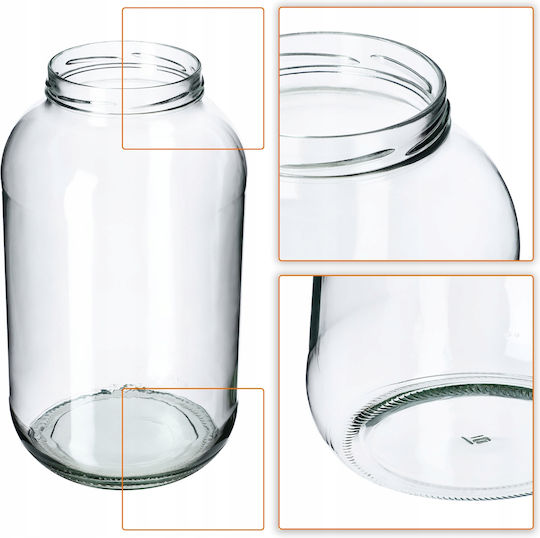 Kadax Vază Utilizare Generală Cu Capac Sticlă Transparentă 4000ml