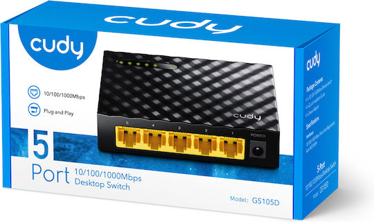 Cudy GS105D v1 Unmanaged L2 Switch με 5 Θύρες Gigabit (1Gbps) Ethernet