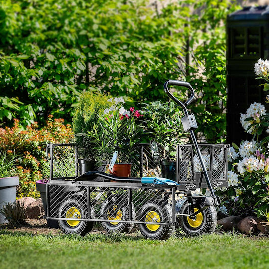 Anhänger Gartenkarre Metallisch Vierrädrig mit Maximalem Ladegewicht 300kg